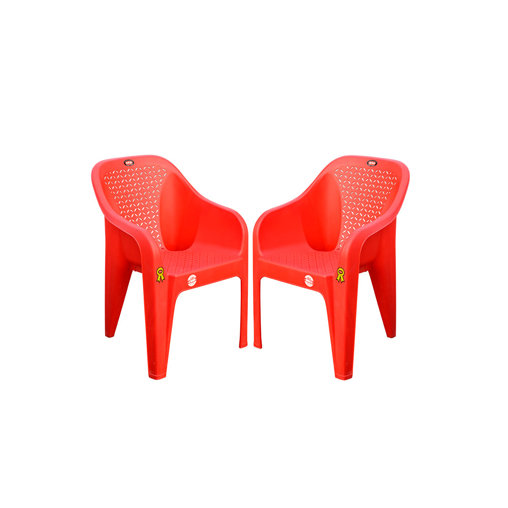 Roomy Plastic Chair Set of 2 - Versatile Seating