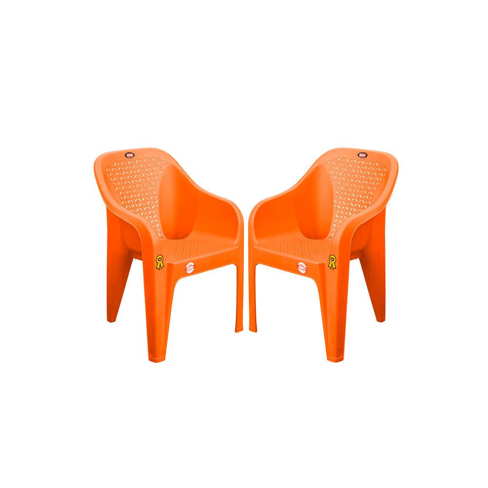 Roomy Plastic Chair Set of 2 - Versatile Seating