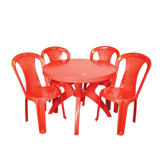 5-Piece Round Dining Combo - Treat Table + Prestige Chairs