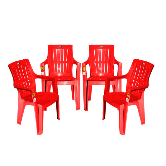 Cane Plastic Chair Set of 4 - Outdoor Chair