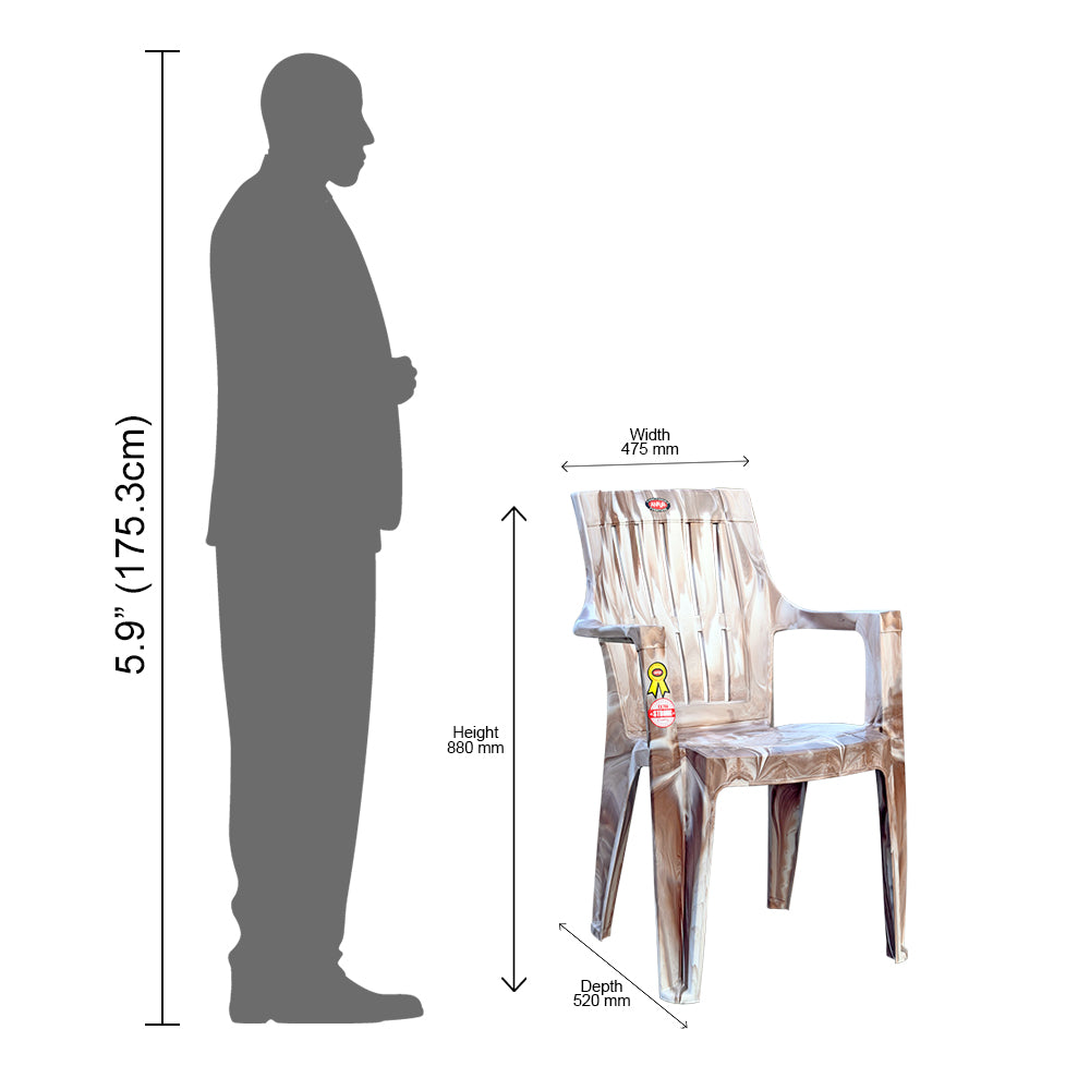 Cane Plastic Chair Set of 2 - Outdoor Chair