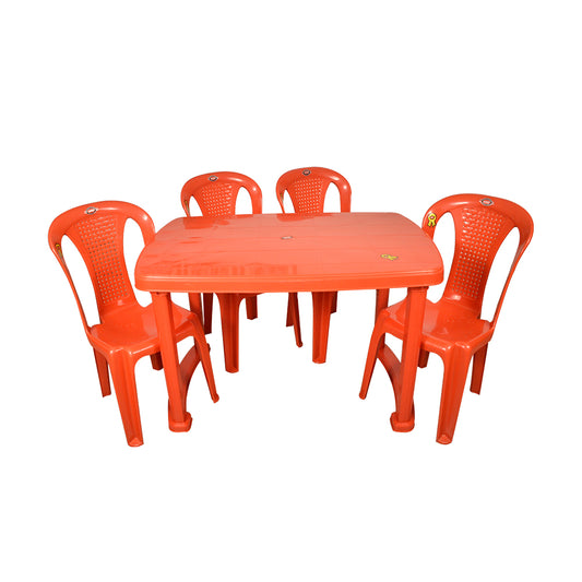 Merry Plastic Dining Set – 4 Topaz Chairs + 1 Table