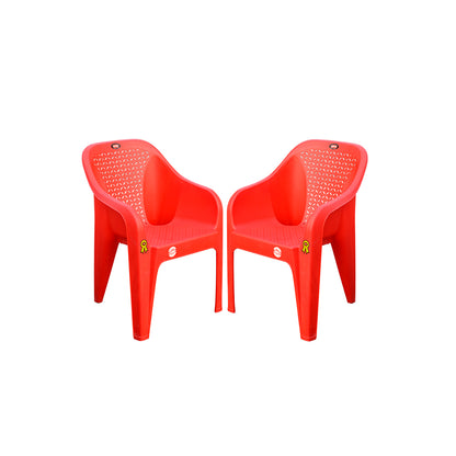 Roomy Plastic Chair Set of 2 - Versatile Seating