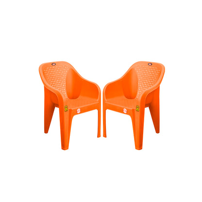 Roomy Plastic Chair Set of 2 - Versatile Seating