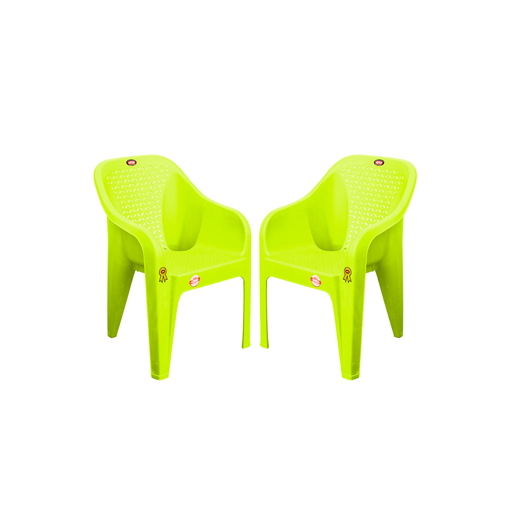 Roomy Plastic Chair Set of 2 - Versatile Seating