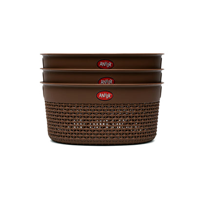 Vintage Multipurpose Storage Basket Set – Big (3 Pcs)