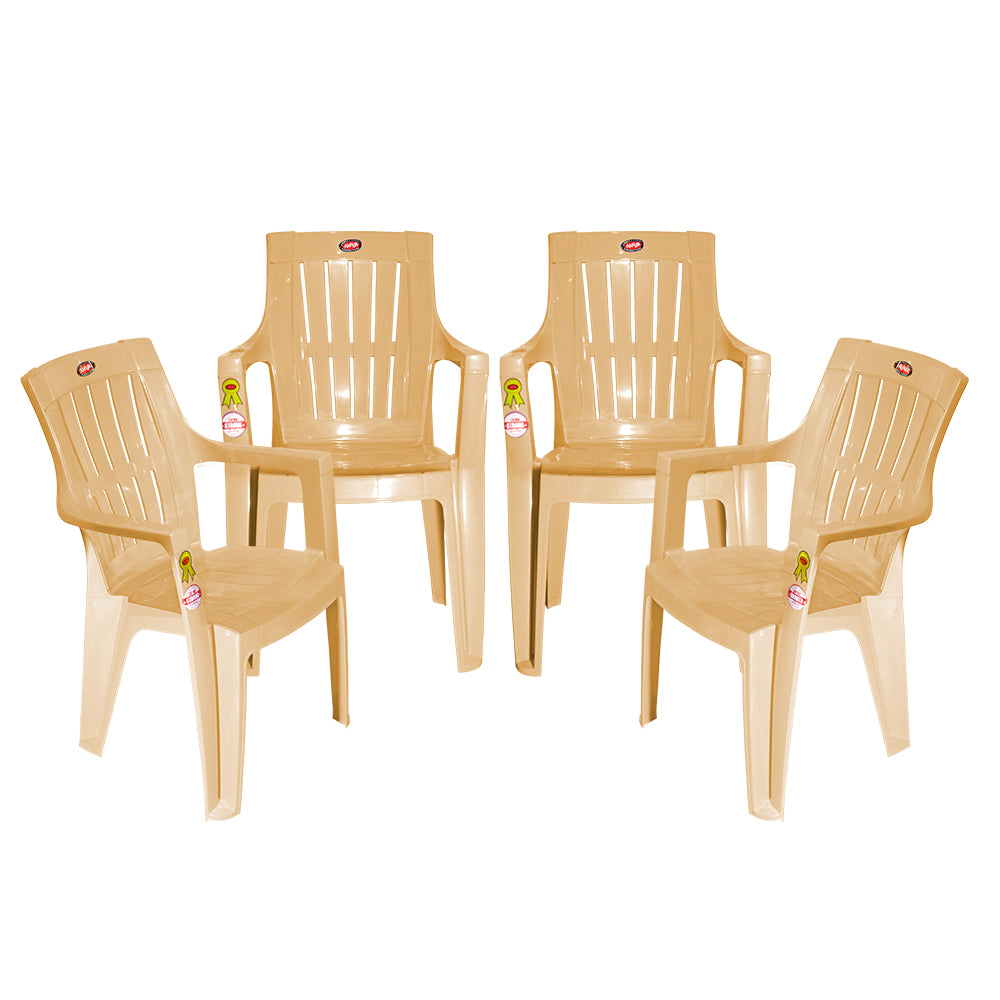 Cane Plastic Chair Set of 4 - Outdoor Chair