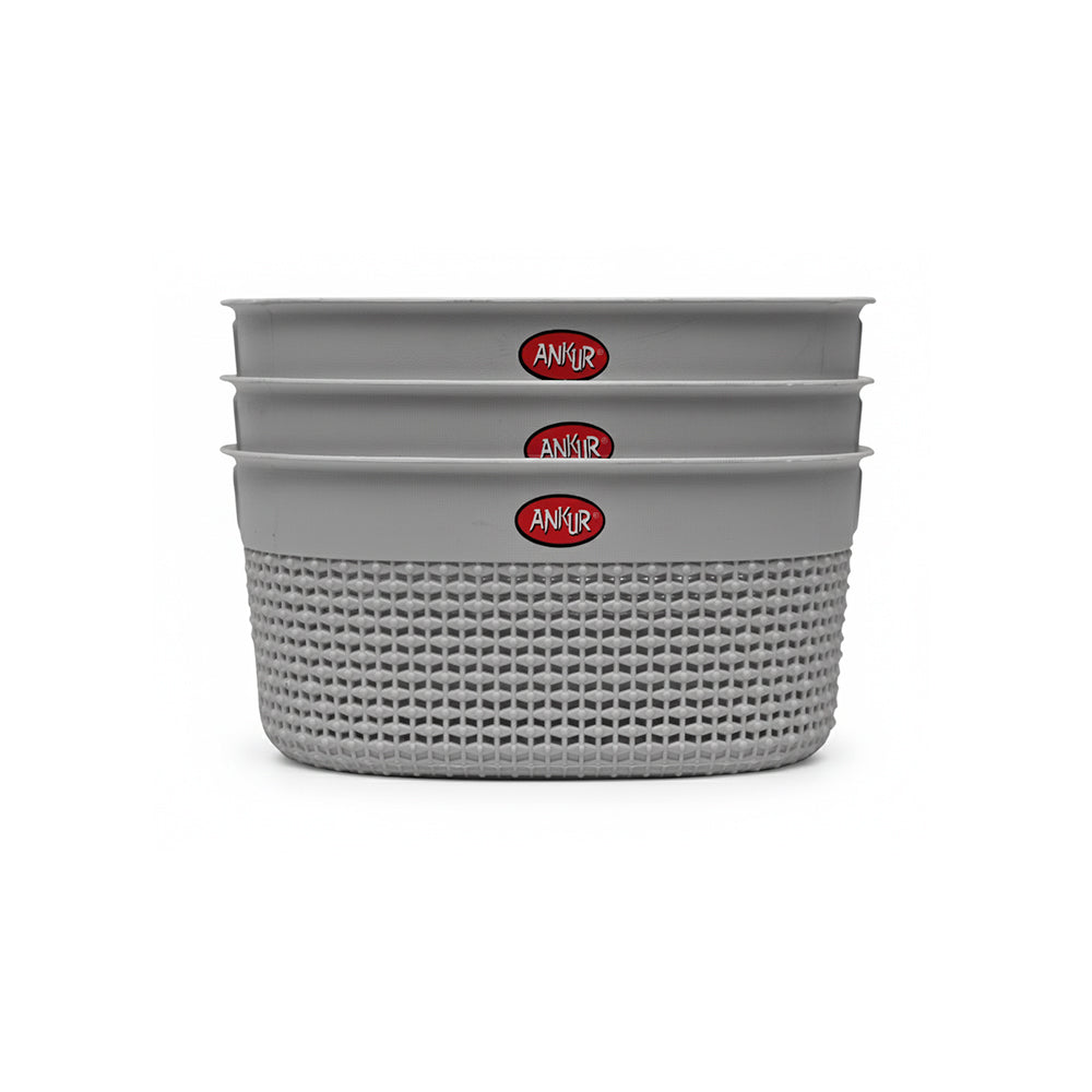 Vintage Multipurpose Storage Basket Set – Big (3 Pcs)