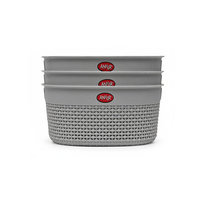 Vintage Multipurpose Storage Basket Set – Big (3 Pcs)