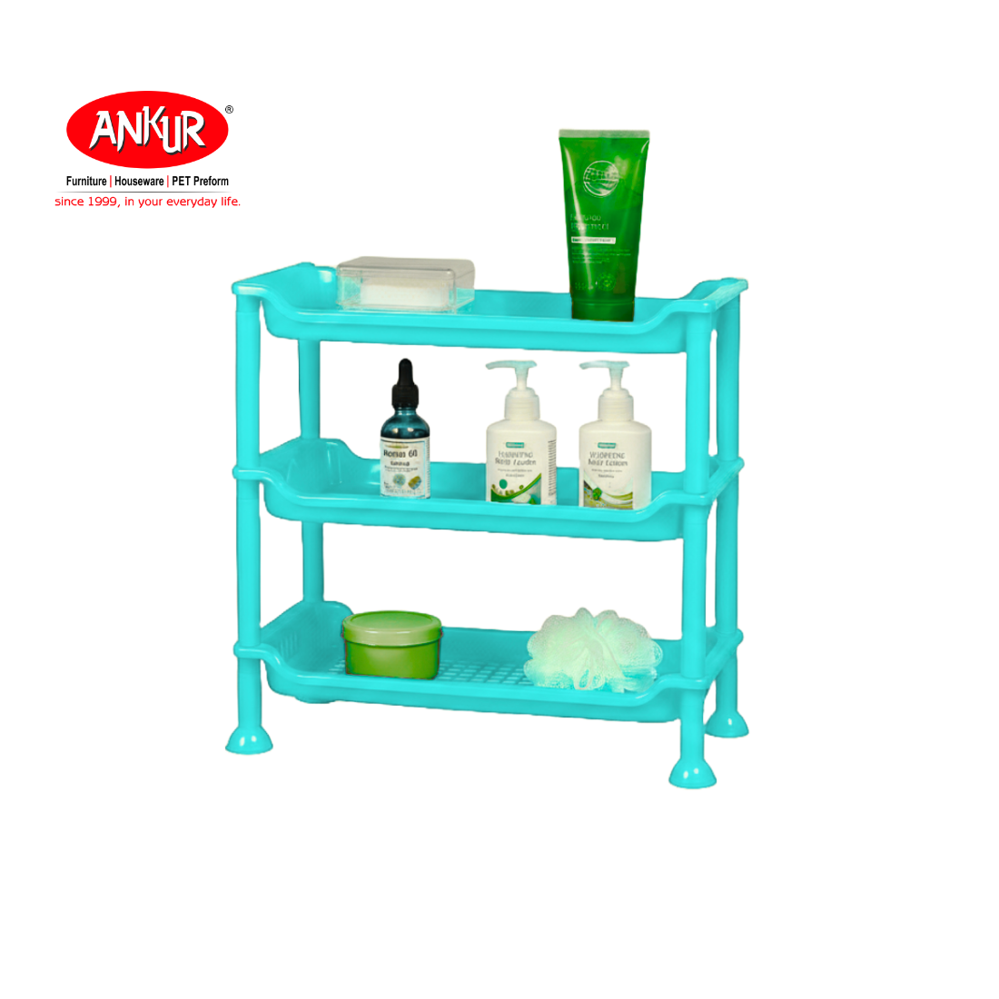 Ankur Decora Plastic Shelf Rack - Stylish Kitchen & Bathroom Organizer
