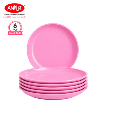 Ankur Zesty Microsafe Round Plates (Pack of 6)