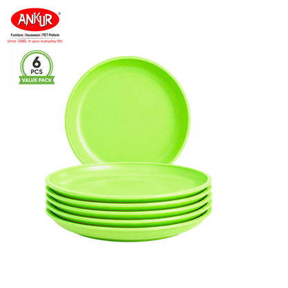 Ankur Zesty Microsafe Round Plates (Pack of 6)