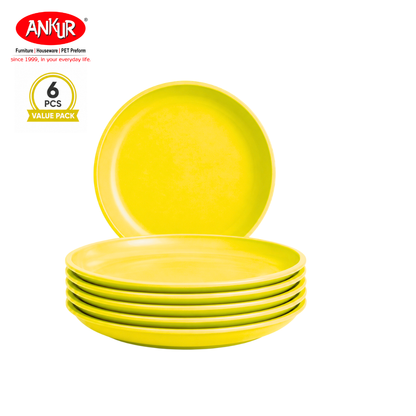 Ankur Zesty Microsafe Round Plates (Pack of 6)
