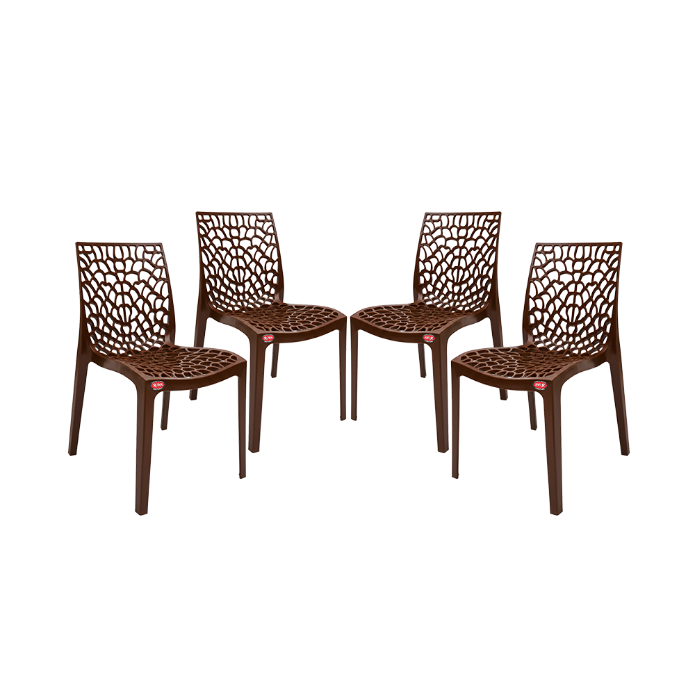 Spiro Plastic Chair Set of 4 - Armless Chair