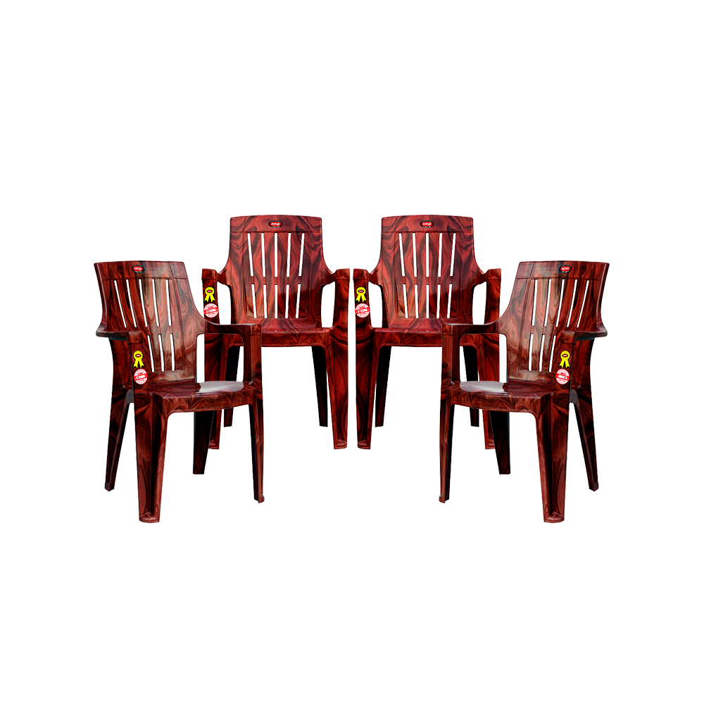 Cane Plastic Chair Set of 4 - Outdoor Chair