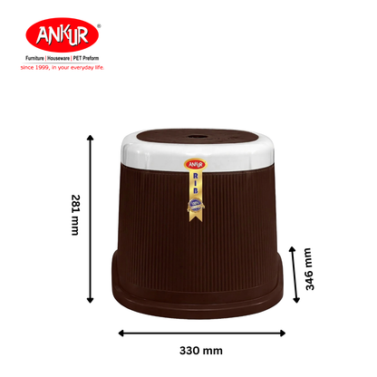 Ankur Rib 18 L Bucket Set with Patla & 1 L Mug (Set of 3)