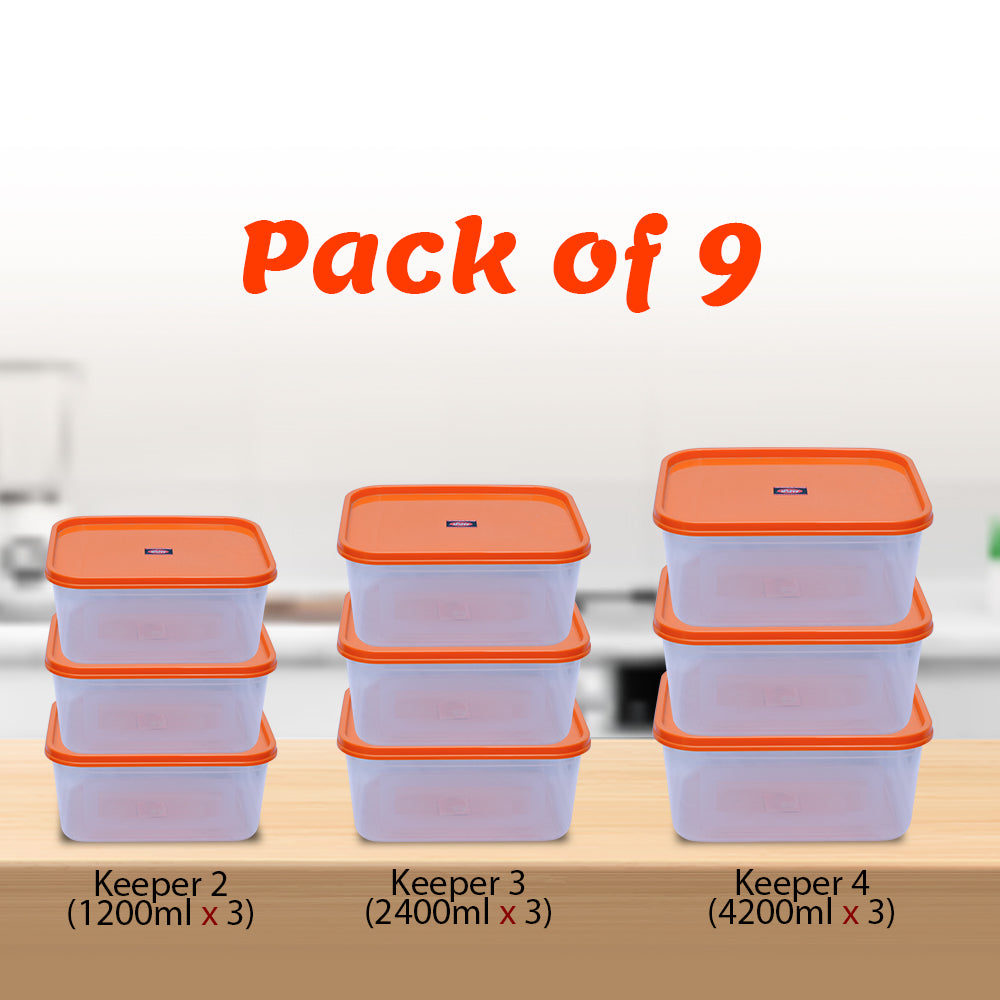 Keeper Container Sizes 2, 3 & 4 - (Pack of 9)