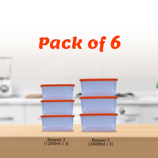 Keeper Container Sizes 2 & 3 - (Pack of 6)