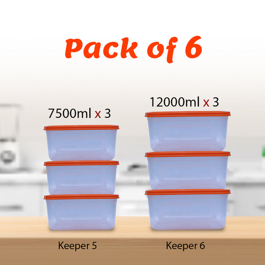 Keeper Container Sizes 5 & 6 - (Pack of 6)