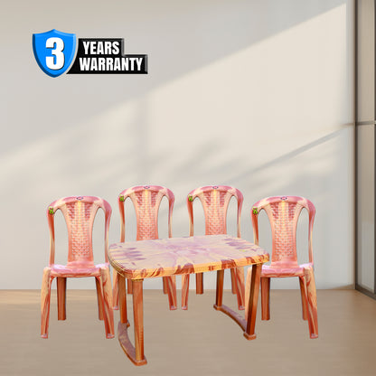 Designer Plastic Table & Chair Set – 4 Chairs + 1 Table