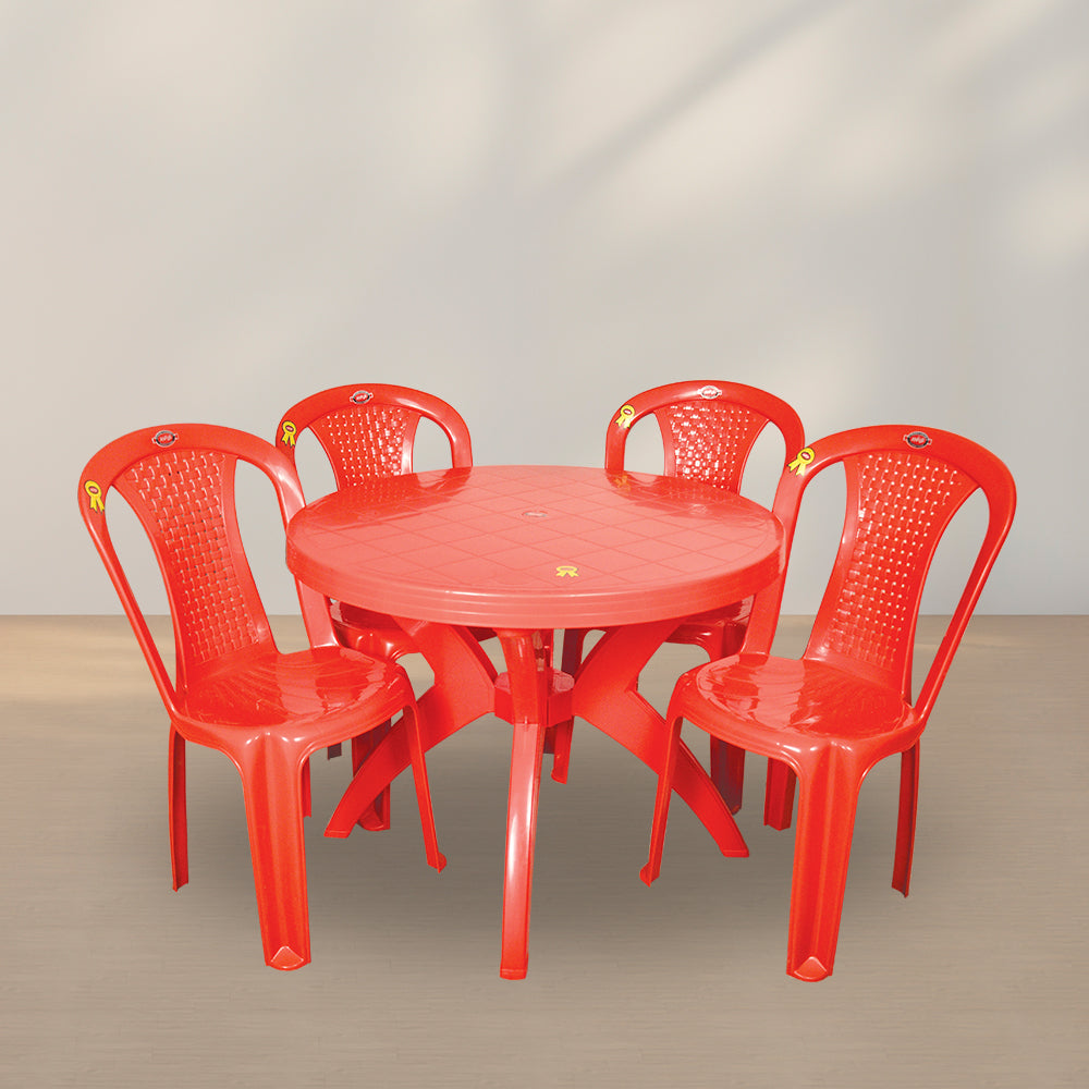 5-Piece Round Dining Combo - Treat Table + Prestige Chairs