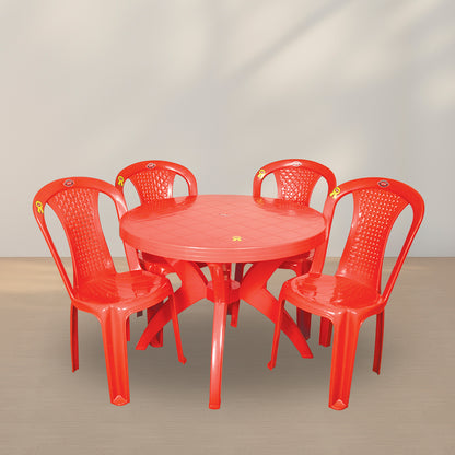 5-Piece Round Dining Combo - Treat Table + Prestige Chairs