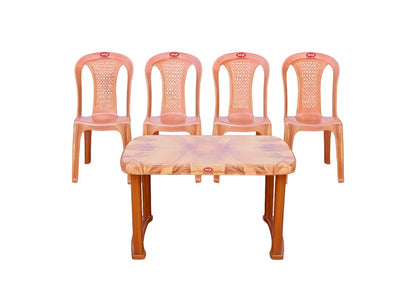 Designer Plastic Table & Chair Set – 4 Chairs + 1 Table