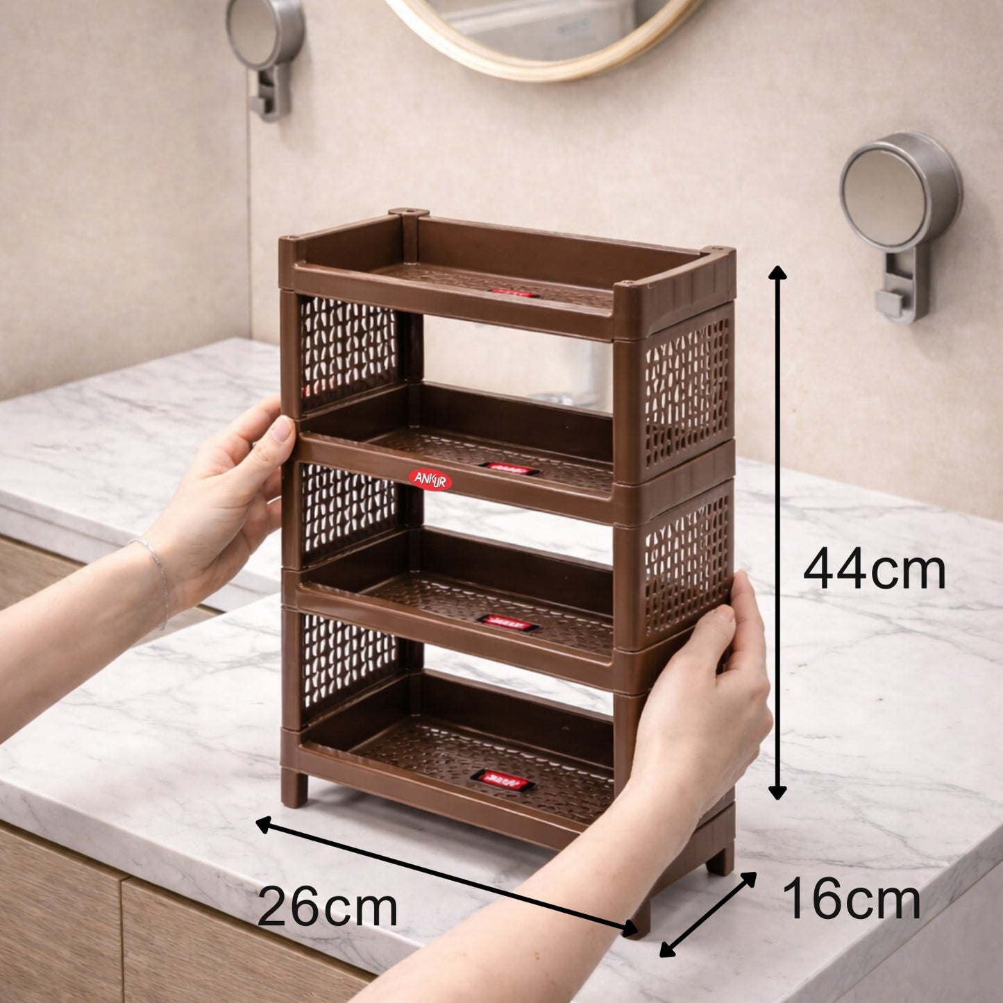 Stacko 4-Tier Storage Rack | Multipurpose Organizer for Kitchen, Bedroom, Bathroom & Office