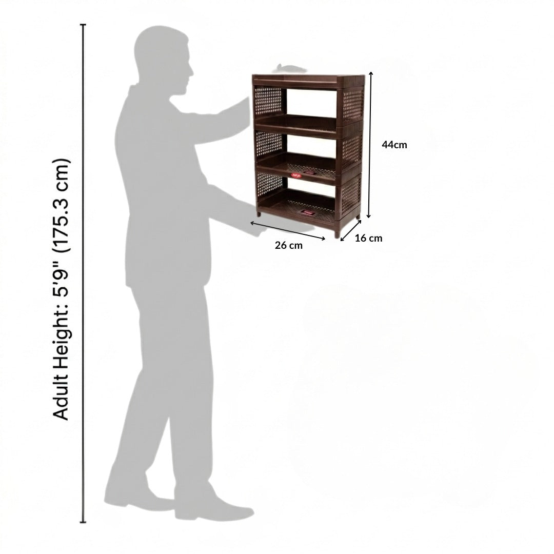 Stacko 4-Tier Storage Rack | Multipurpose Organizer for Kitchen, Bedroom, Bathroom & Office