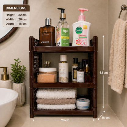 Stacko 3-Tier Storage Rack | Multipurpose Organizer for Kitchen, Bedroom, Bathroom & Office