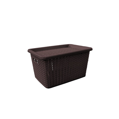 Elegance Plastic Storage Basket with Lid (Set of 5)