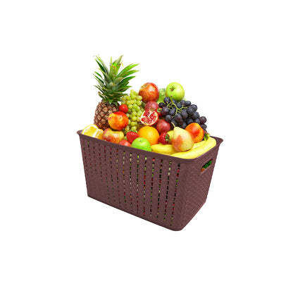 Elegance Plastic Storage Basket with Lid (Set of 5)