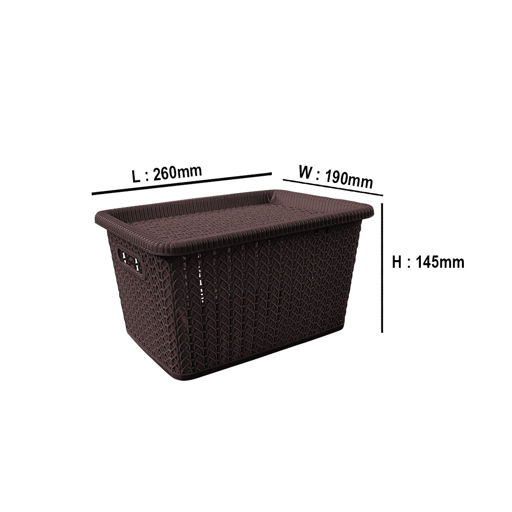 Elegance Plastic Storage Basket with Lid (Set of 5)