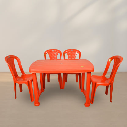 Merry Plastic Dining Set – 4 Topaz Chairs + 1 Table