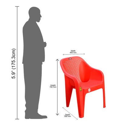 Roomy Plastic Chair Set of 4
