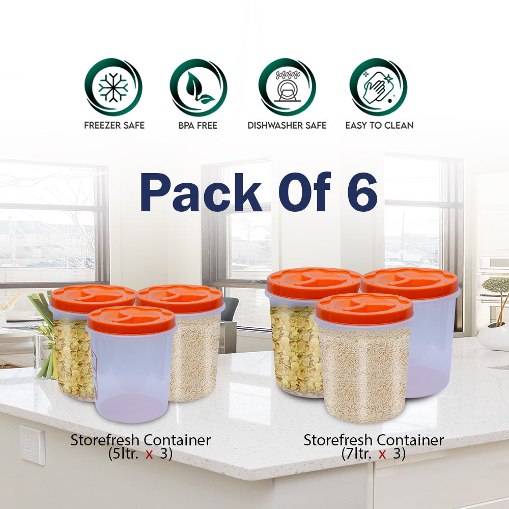 Storefresh Container Sizes 5 & 7L - (Pack of 6)